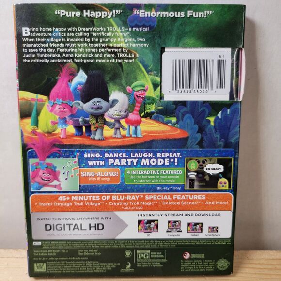 BLU-RAY/DVD Trolls Party Edition w/ dust cover - Picture 4 of 4